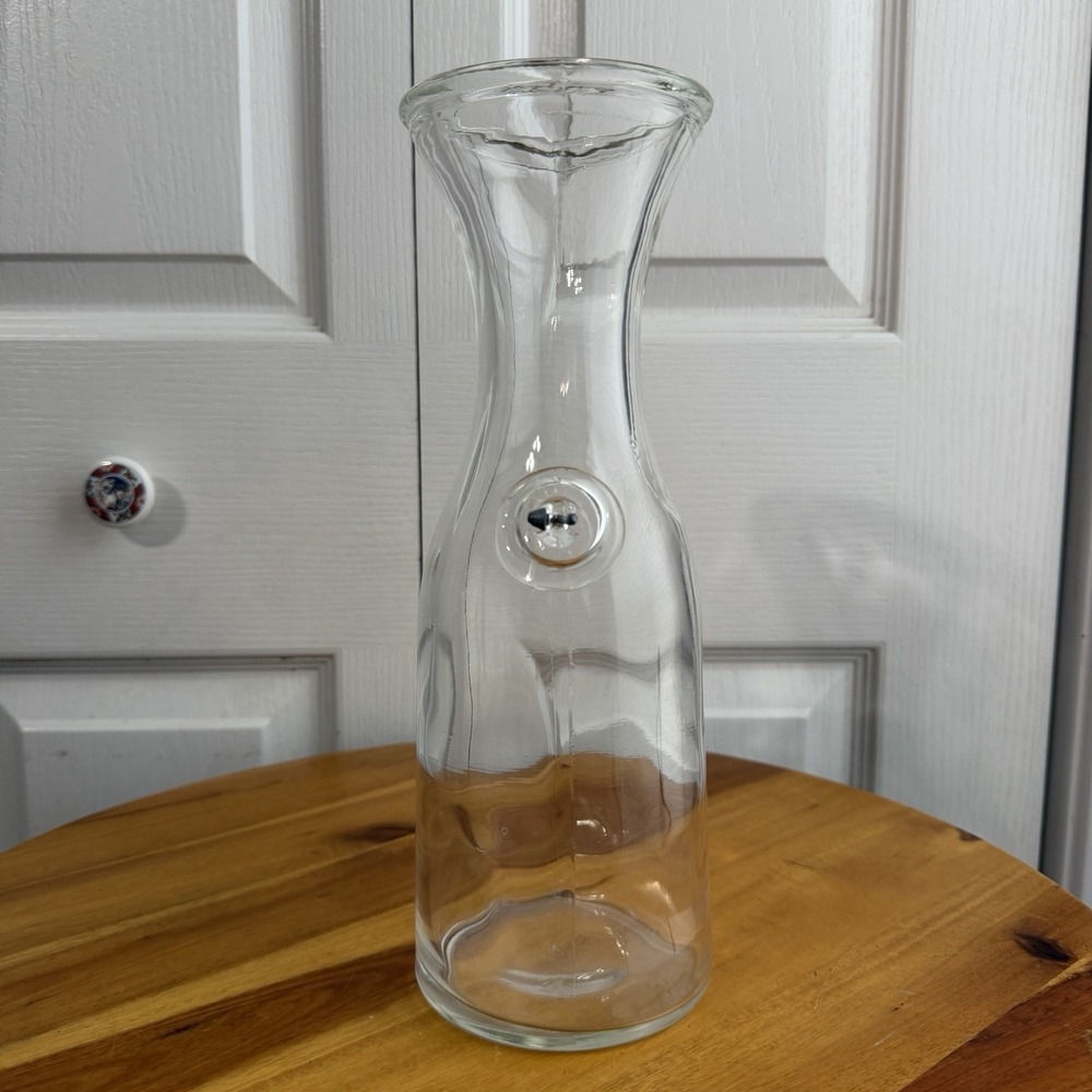 Vintage Clear Glass 1‎ Litro VNC 11 Inches Tall Multipurpose Vase Decanter Decor